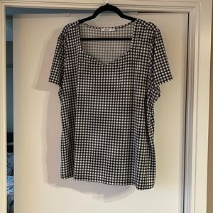CHECKERED SWEETHEART NECK TOP